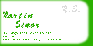 martin simor business card